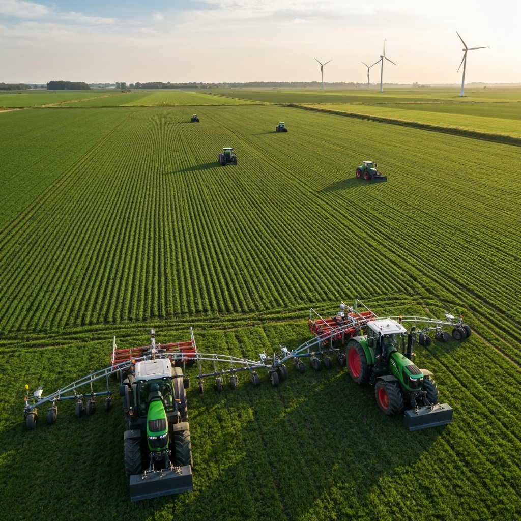 Modern agriculture farm background